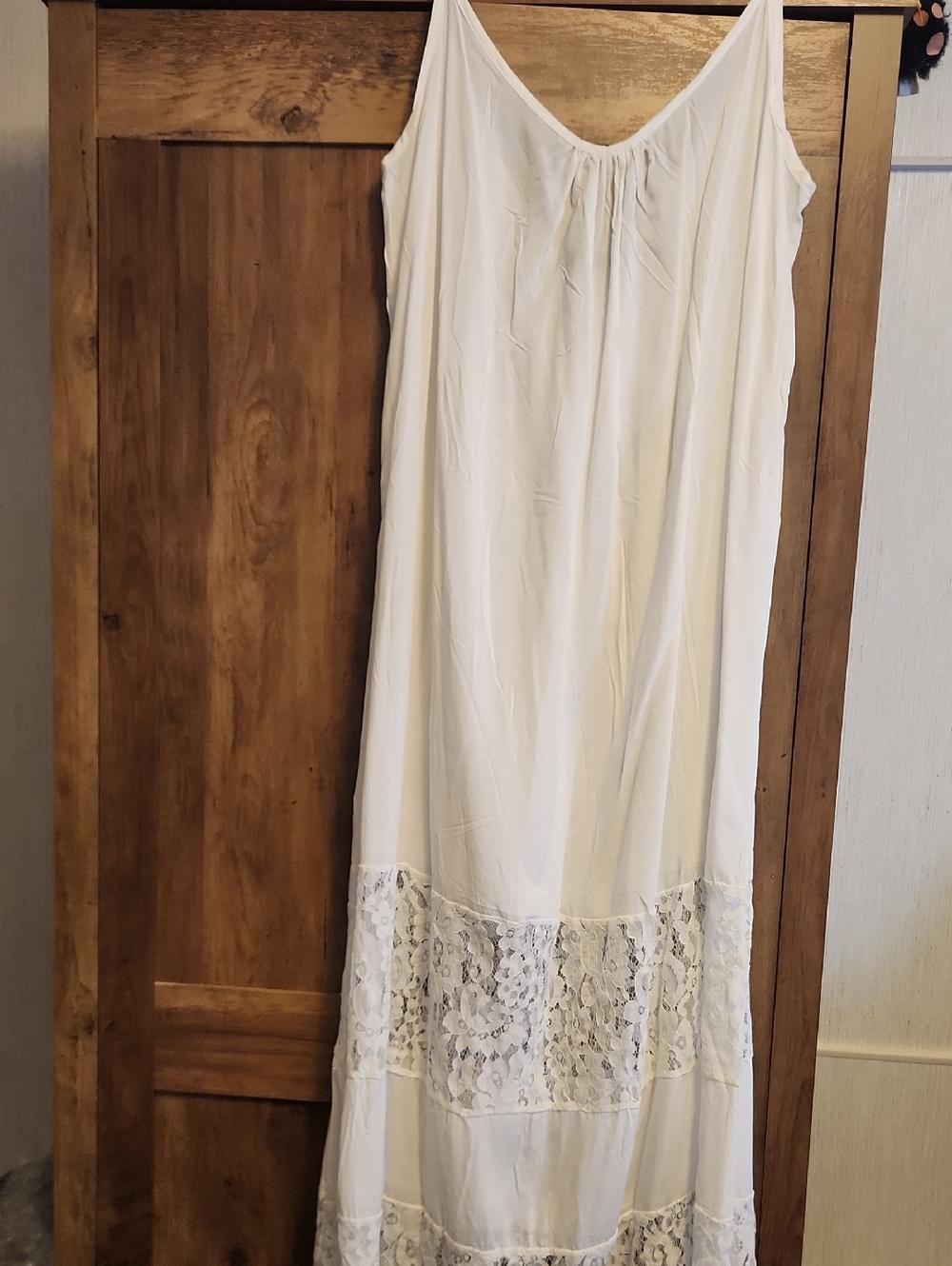 Zanzea White Spaghetti Strap Lace Slip Dress - NWT